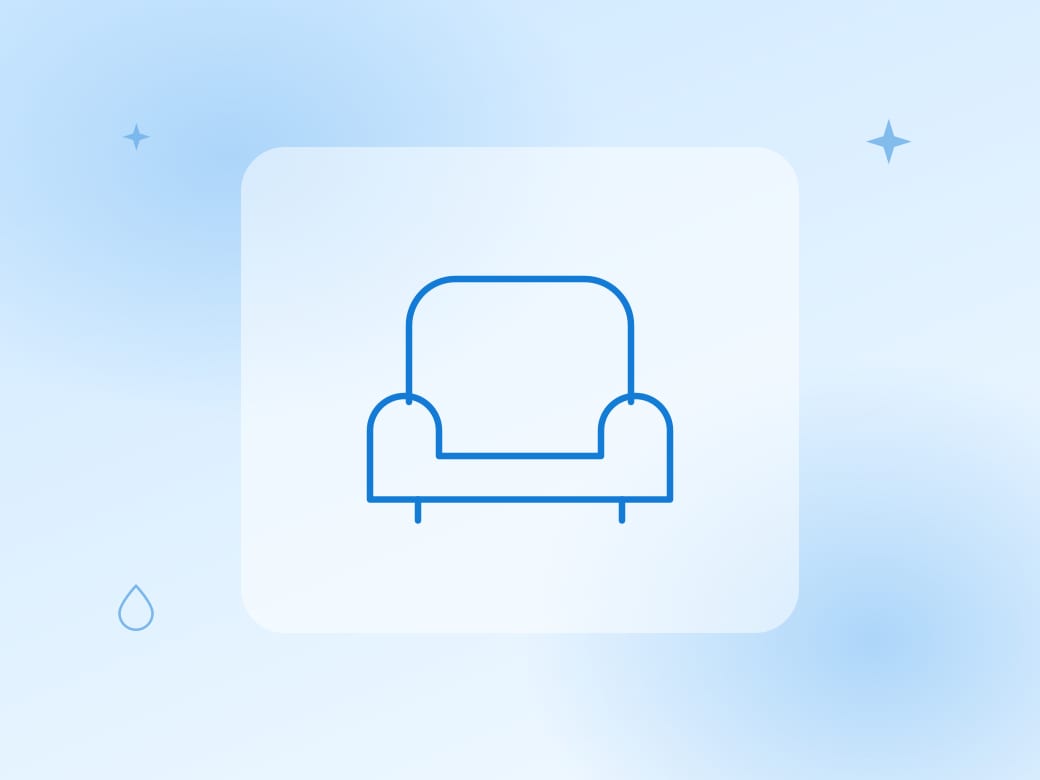 Illustration of a sofa being deep cleaned by Kleaner